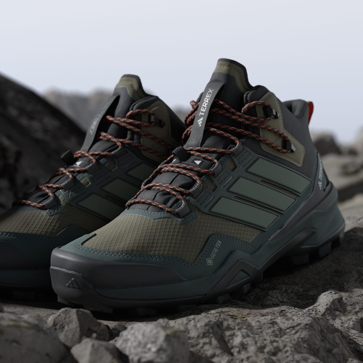 Adidas Men's Terrex Skychaser Mid GORE-TEX Hiking Shoes - Olive Strata / Silver Green / Core Black - Image 9