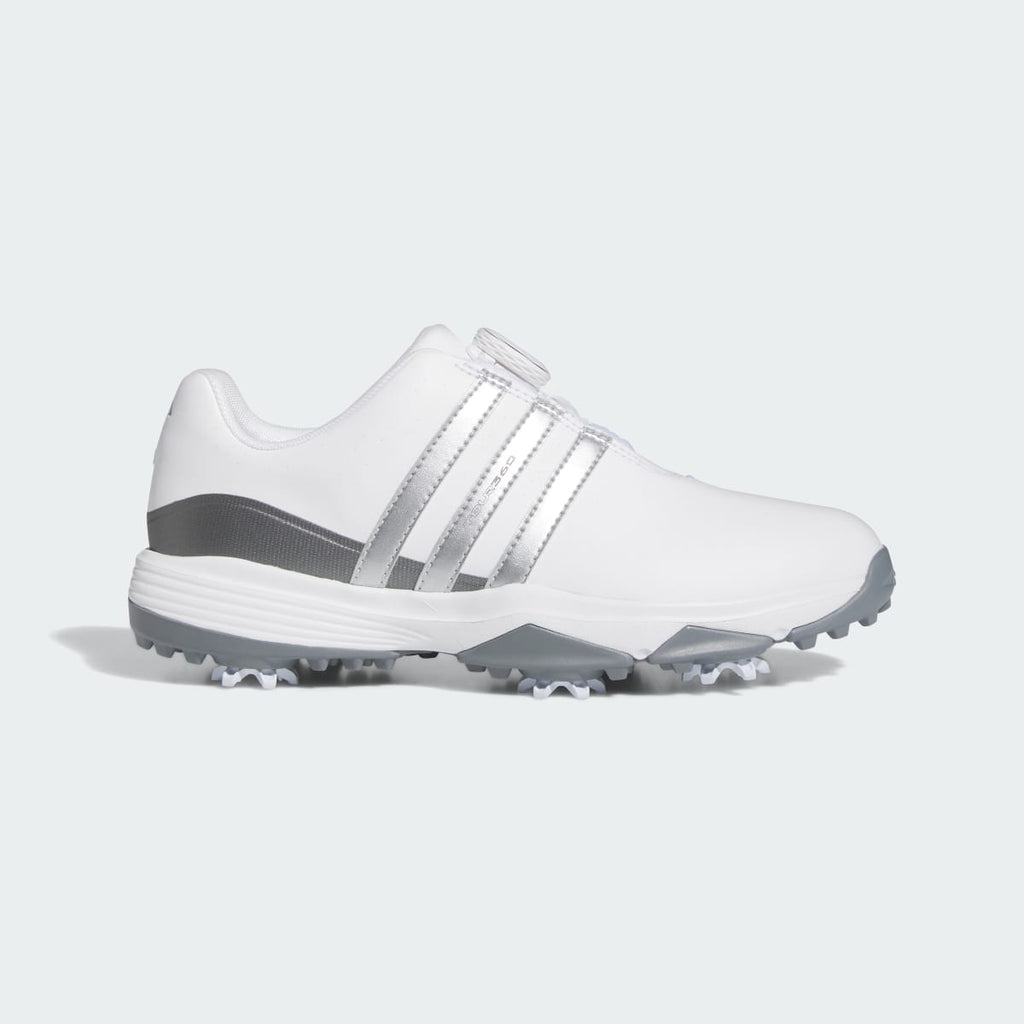 Adidas Kids' Tour360 24 BOA Golf Shoes Kids - Cloud White / Silver Metallic / Iron Metallic - Image 1