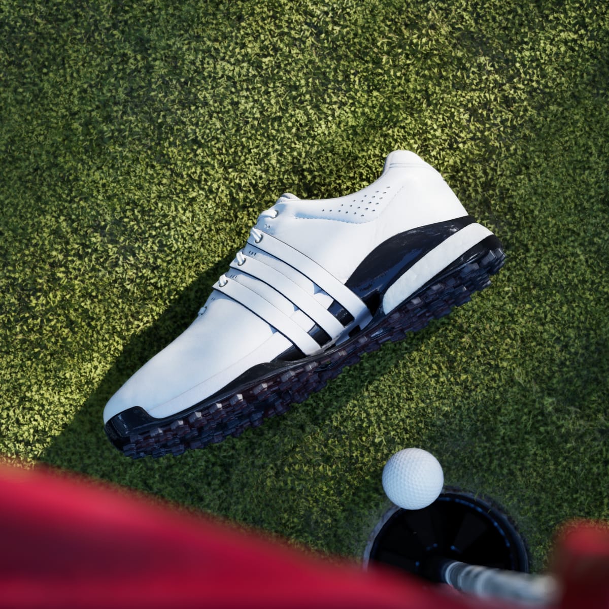 Adidas Men's Tour360 25 Spikeless Golf Shoes - Cloud White / Collegiate Navy / Lucid Red - Image 7
