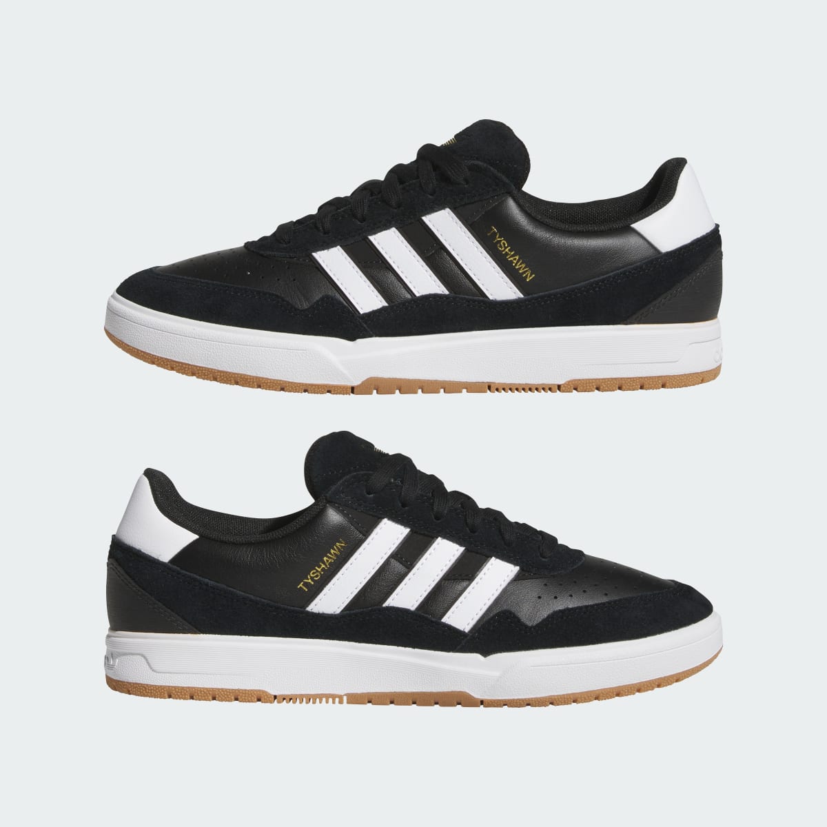 Adidas Men's Tyshawn II Shoes - Core Black / Cloud White / Gum - Image 7