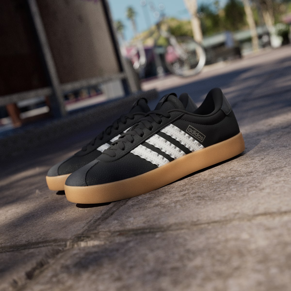 Adidas Women's VL COURT 3.0 SHOES - Core Black / Core White / Cyber Metallic - Image 8