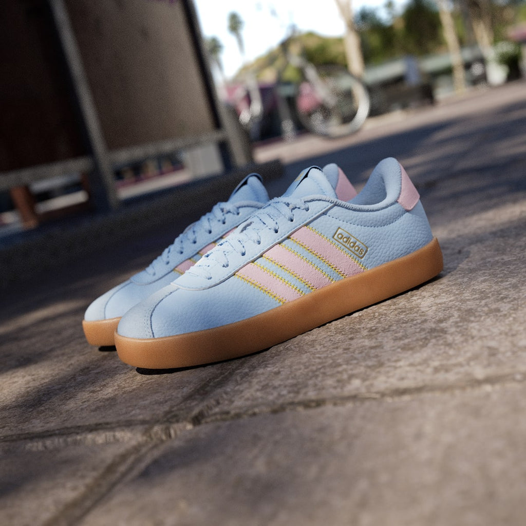 Adidas Women's VL COURT 3.0 SHOES - Clear Sky / Clear Pink / Gold Metallic - Image 8