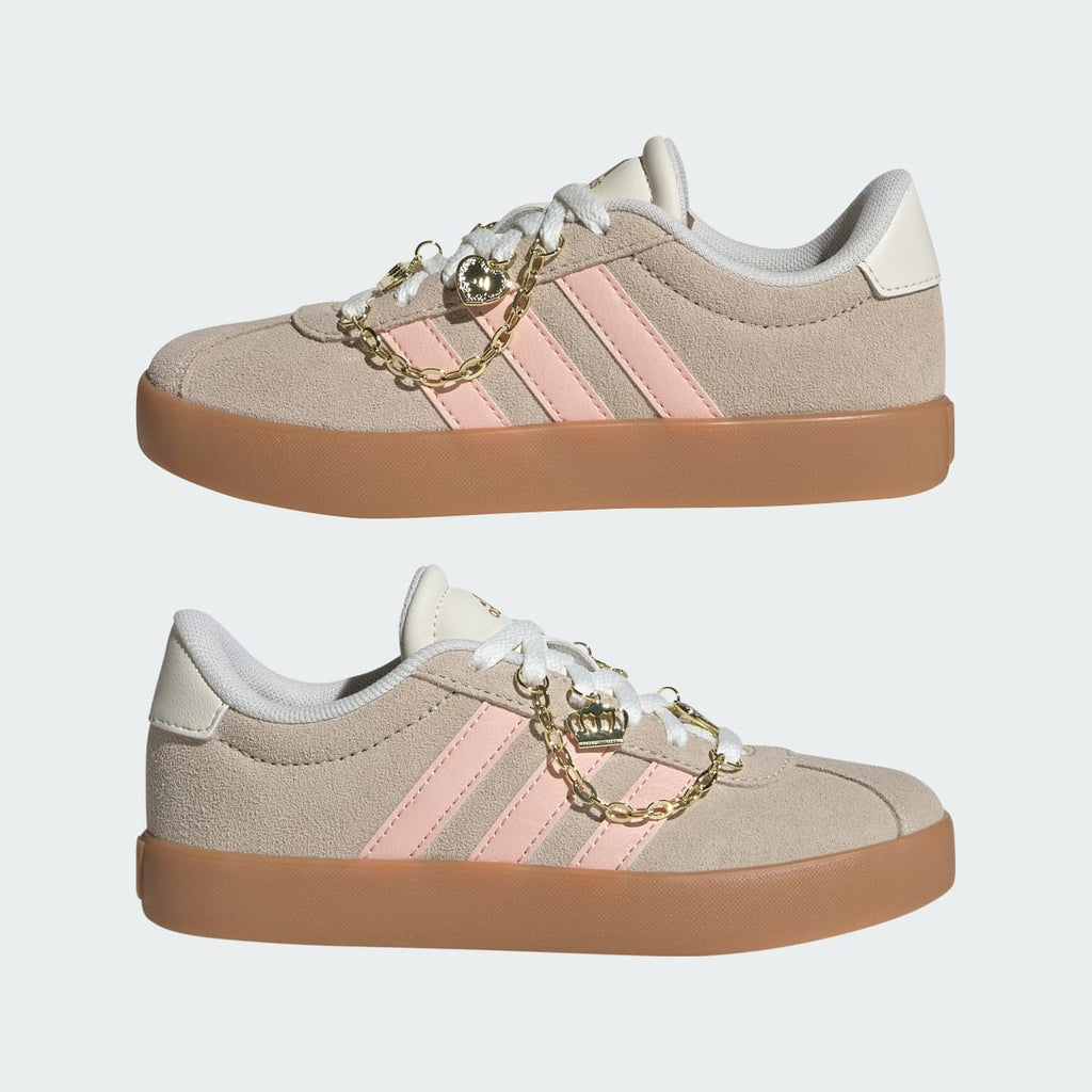 Adidas Kids' VL COURT 3.0 SHOES KIDS - Crystal Linen / Blush Pink / Off White - Image 7