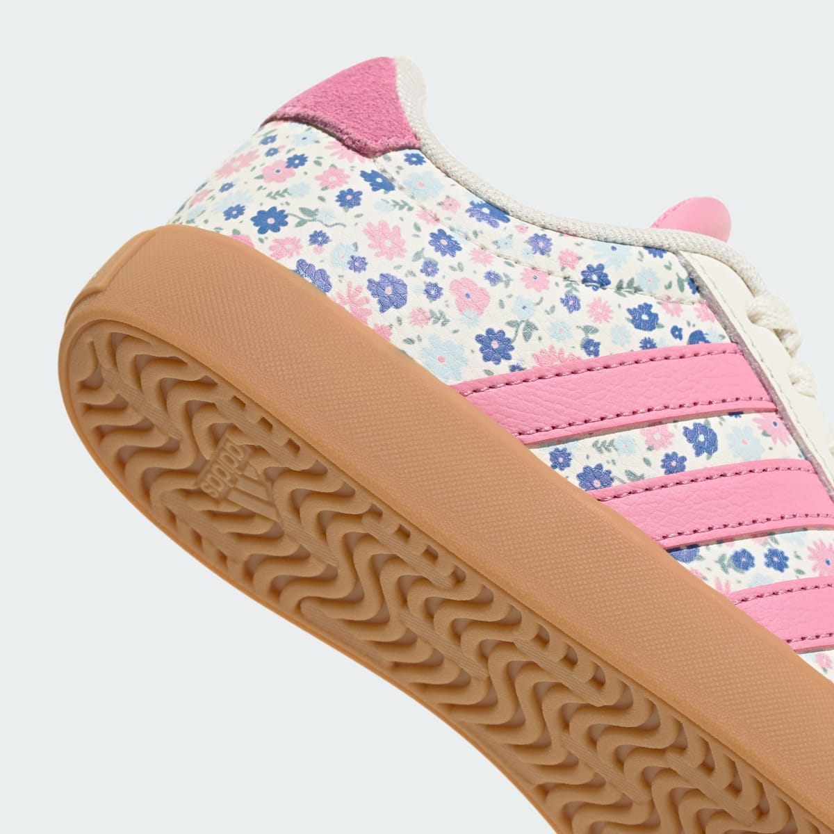 Adidas Kids' VL COURT 3.0 SHOES KIDS - Off White / St Tropic Bloom / Ice Blue - Image 8