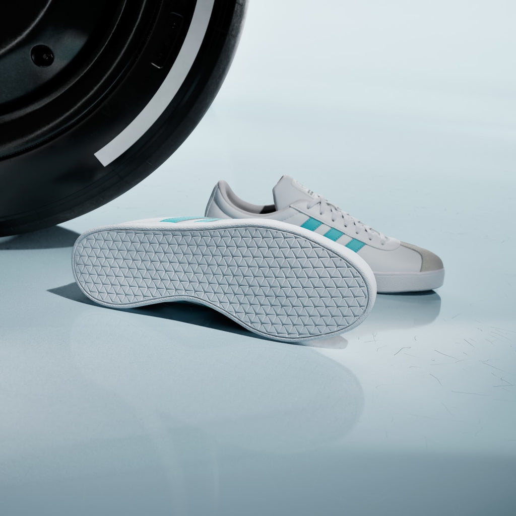Adidas Men's VL COURT MER Shoes - Cloud White / Semi Mint Rush / Grey One - Image 4