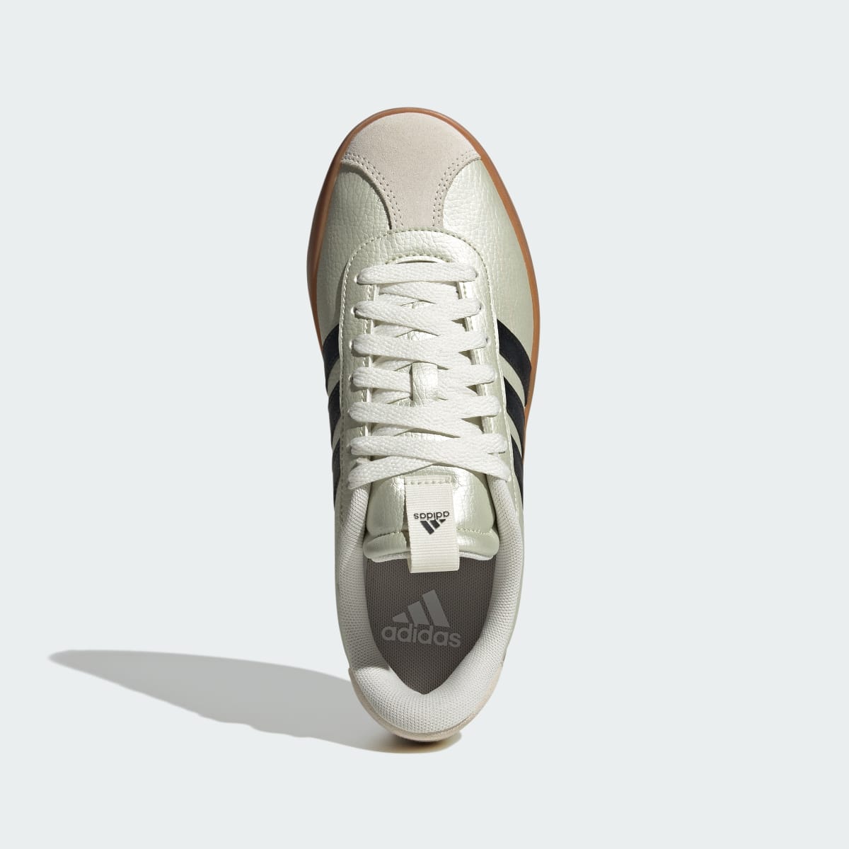 Adidas Women's VL Court 3.0 Shoes - Ice Gold Met. / Core Black / Off White - Image 2