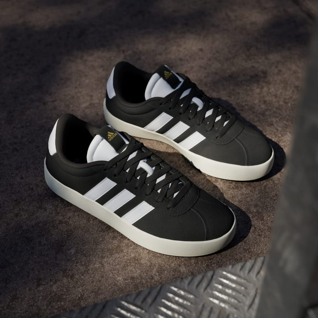 Adidas Women's VL Court 3.0 Shoes - Core Black / Cloud White / Gold Metallic - Image 5