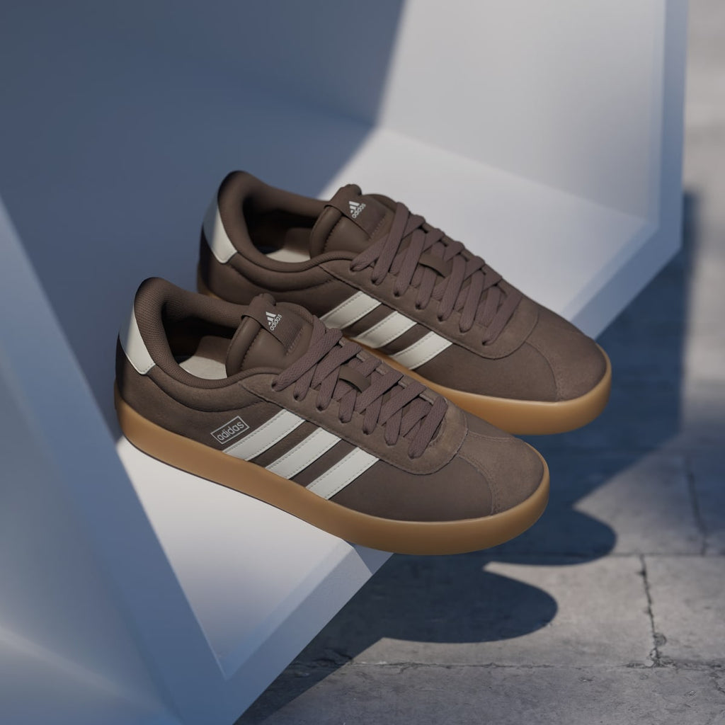Adidas Women's VL Court 3.0 Shoes - Earth Strata / Chalk White / Gum - Image 5
