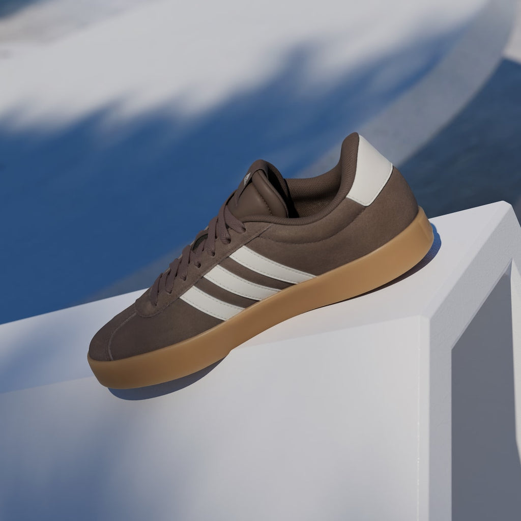 Adidas Women's VL Court 3.0 Shoes - Earth Strata / Chalk White / Gum - Image 6