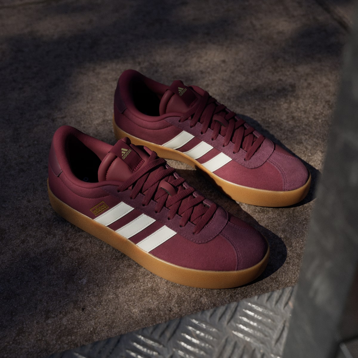 Adidas Men's VL Court 3.0 Shoes - Shadow Red / Off White / Maroon - Image 5