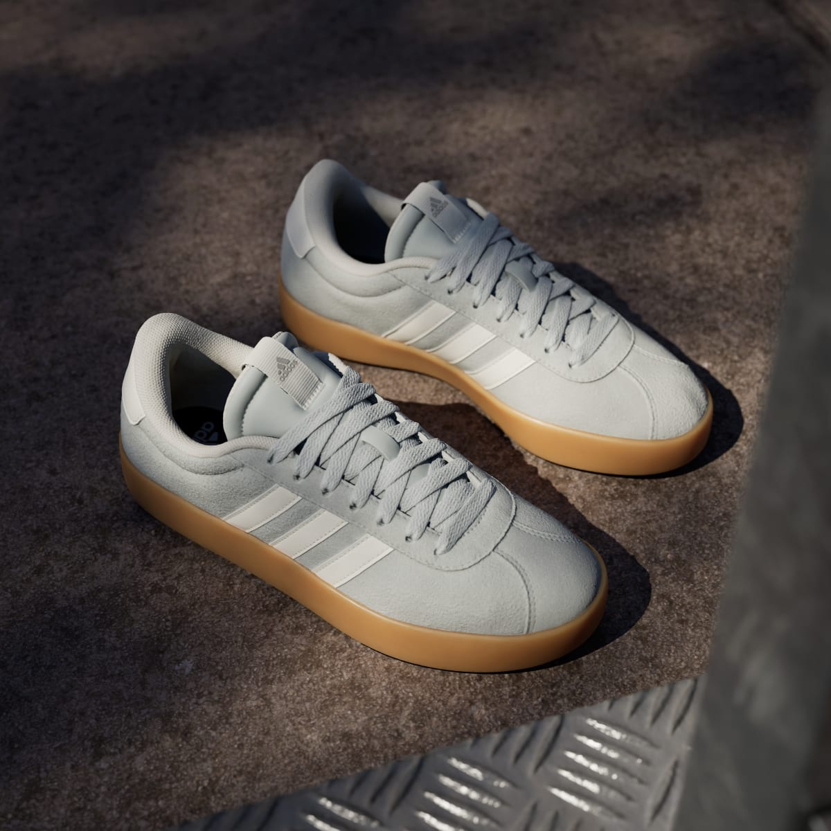 Adidas Women's VL Court 3.0 Shoes - Wonder Silver / Off White / Gum - Image 5