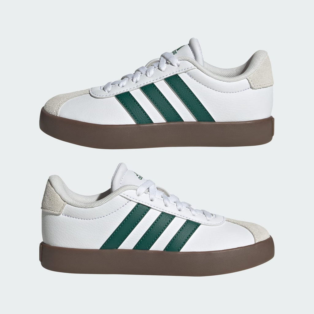 Adidas Kids' VL Court 3.0 Shoes Kids - Cloud White / Collegiate Green / Gum - Image 7