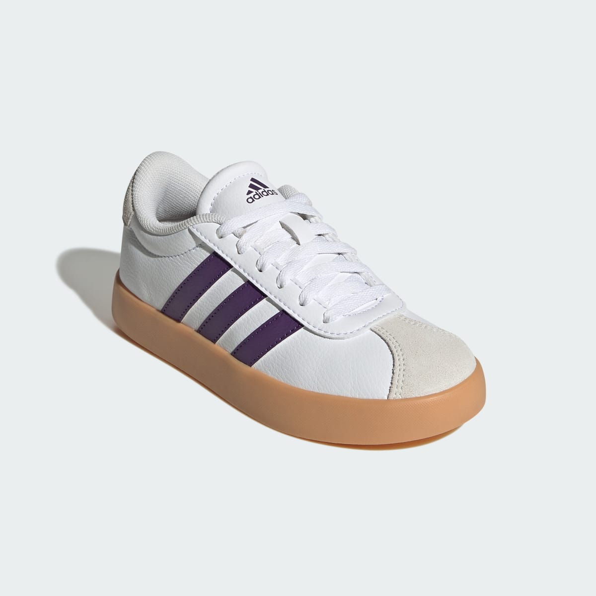 Adidas Kids' VL Court 3.0 Shoes Kids - Cloud White / Violet / Gum - Image 4