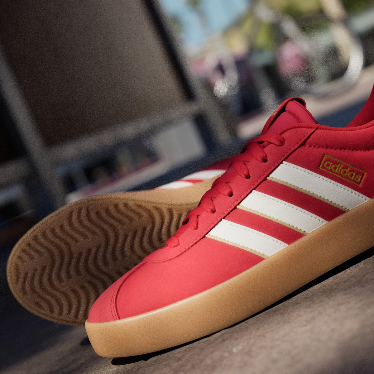 Adidas Women's VL Court 3.0 Shoes - Better Scarlet / Core White / Gold Metallic - Image 10