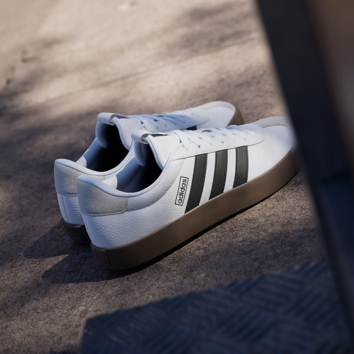 Adidas Men's VL Court 3.0 Shoes - Cloud White / Core Black / Grey One - Image 6