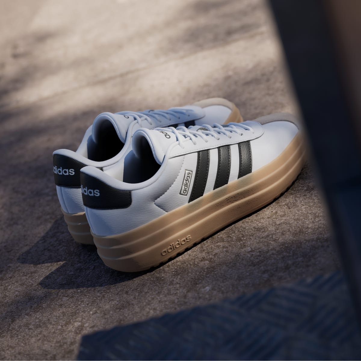Adidas Women's VL Court Bold Shoes - Cloud White / Core Black / Wonder Beige - Image 6