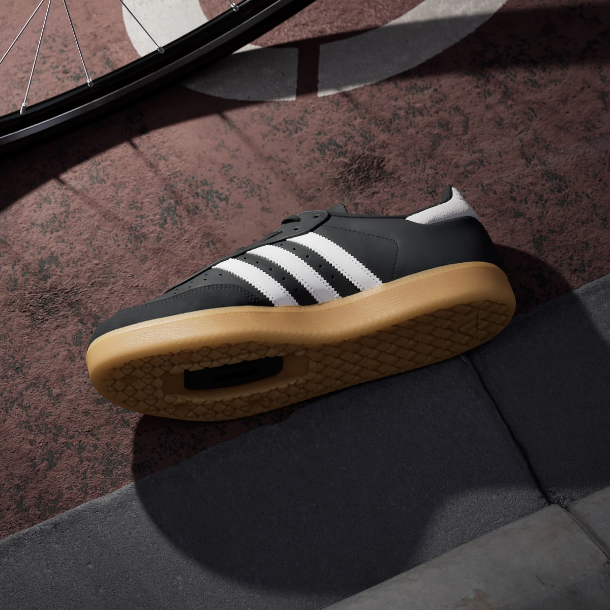 Adidas Men's Velosamba Leather Shoes - Core Black / Cloud White / Gold Metallic - Image 7