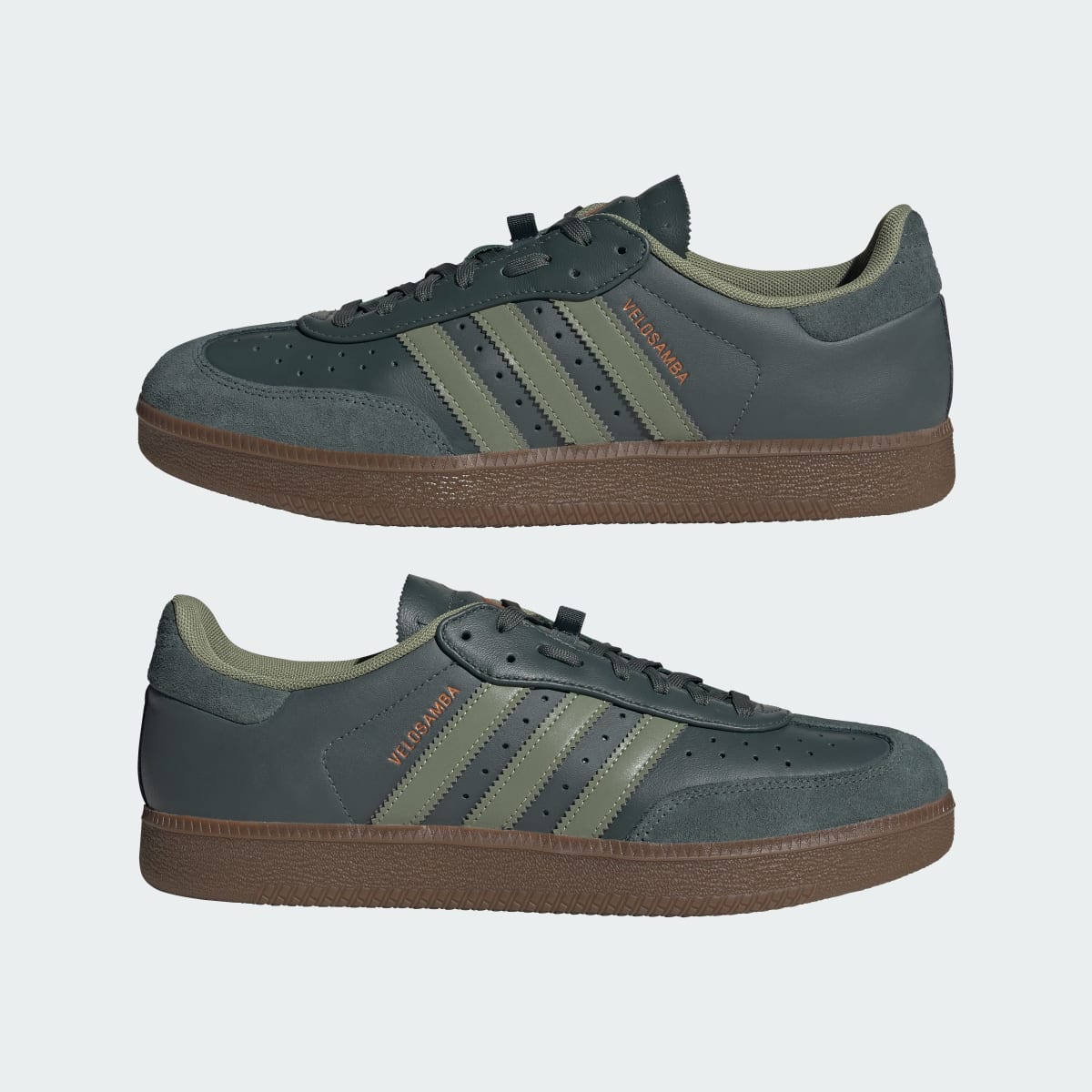 Adidas Men's Velosamba Leather Shoes - Legend Ivy / Tent Green / Thermal Gold Met. - Image 8