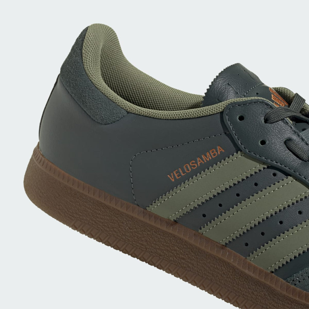 Adidas Men's Velosamba Leather Shoes - Legend Ivy / Tent Green / Thermal Gold Met. - Image 11