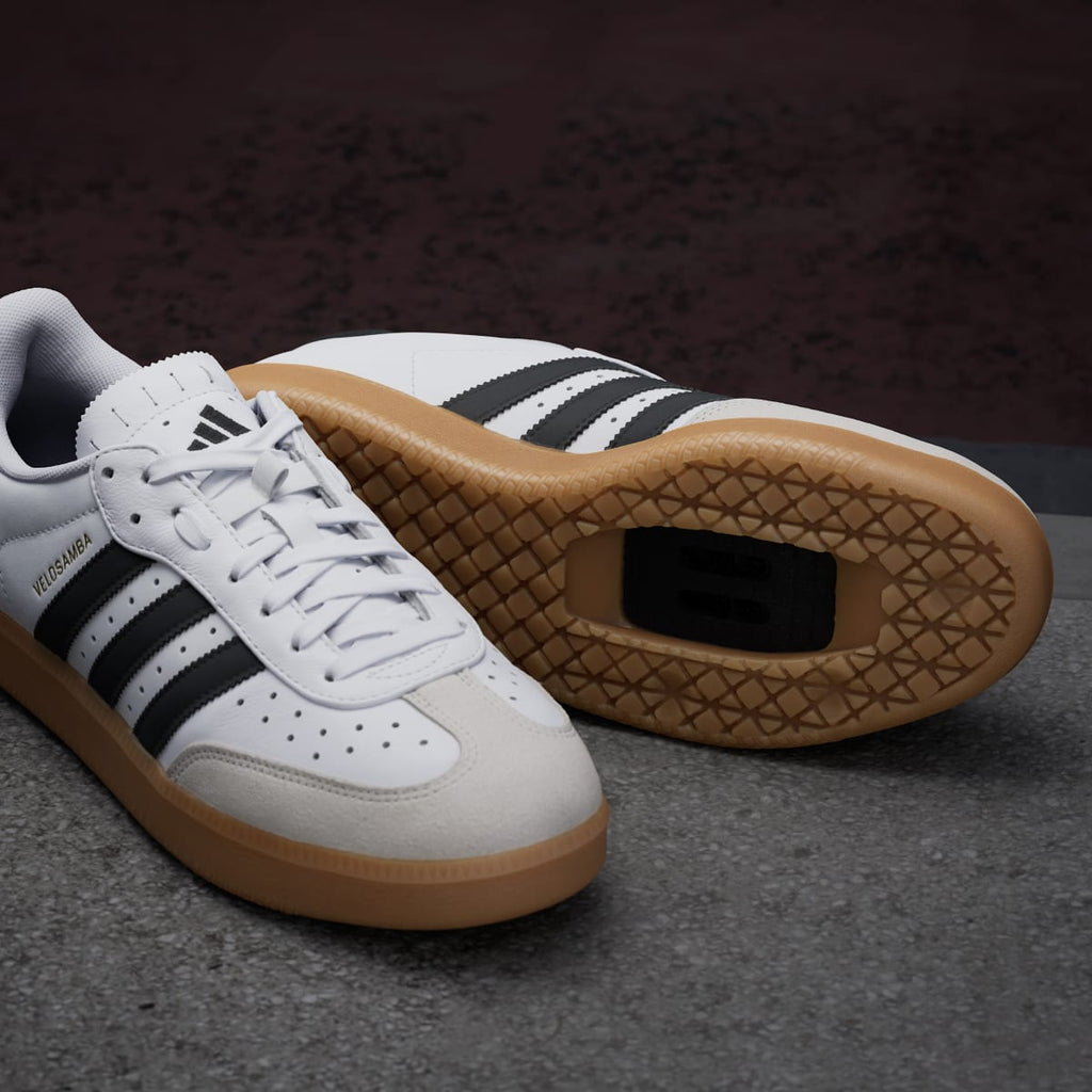 Adidas Men's Velosamba Leather Shoes - Cloud White / Core Black / Gold Metallic - Image 11