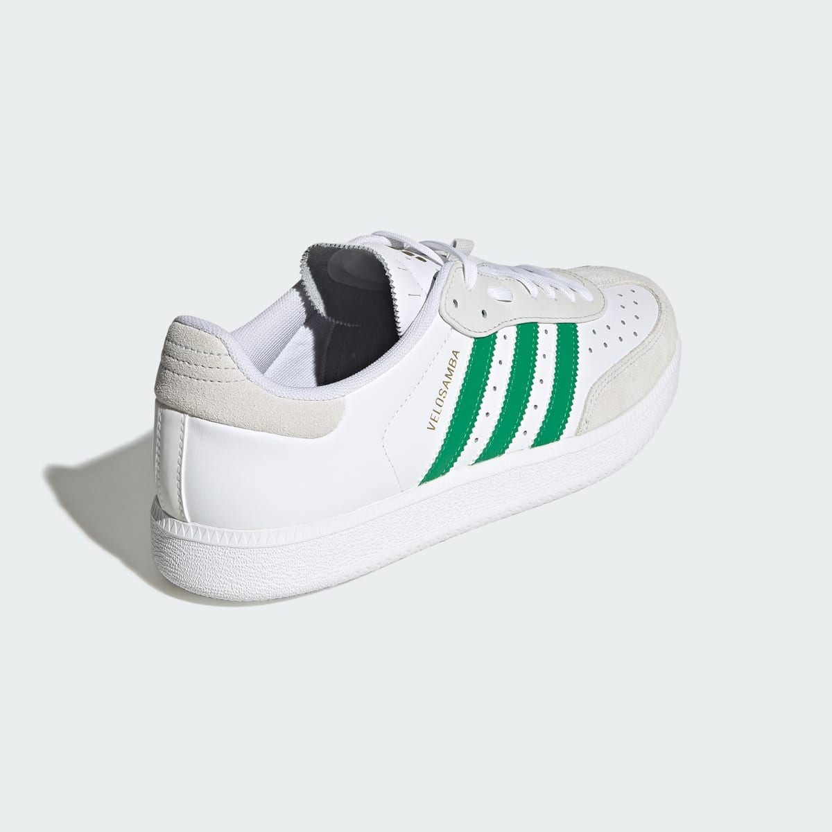Adidas Men's Velosamba Leather Shoes - Cloud White / Green / Thermal Chrome - Image 6