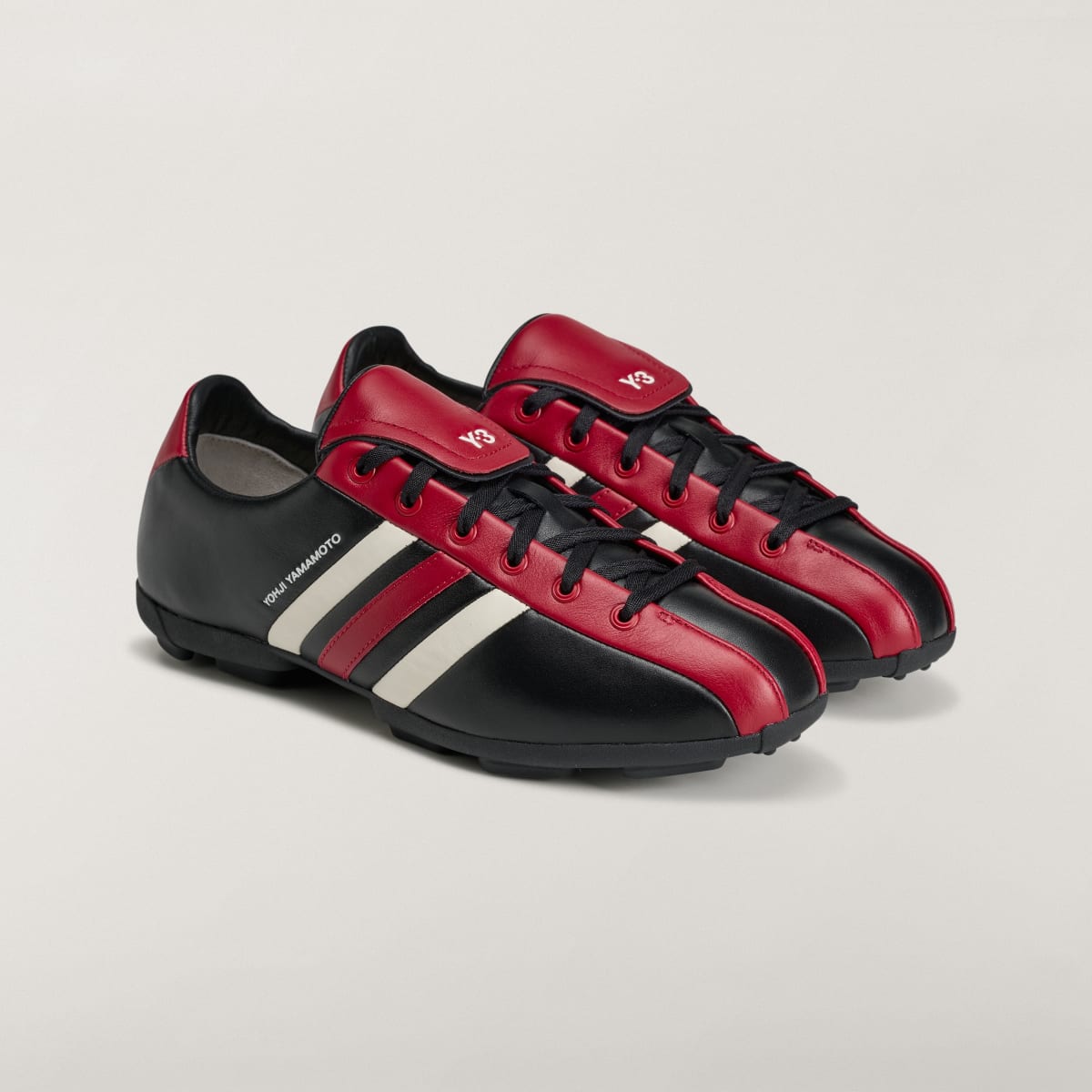 Adidas Men's Y-3 FIELD Trainers - Black / Active Maroon / Off White - Image 5