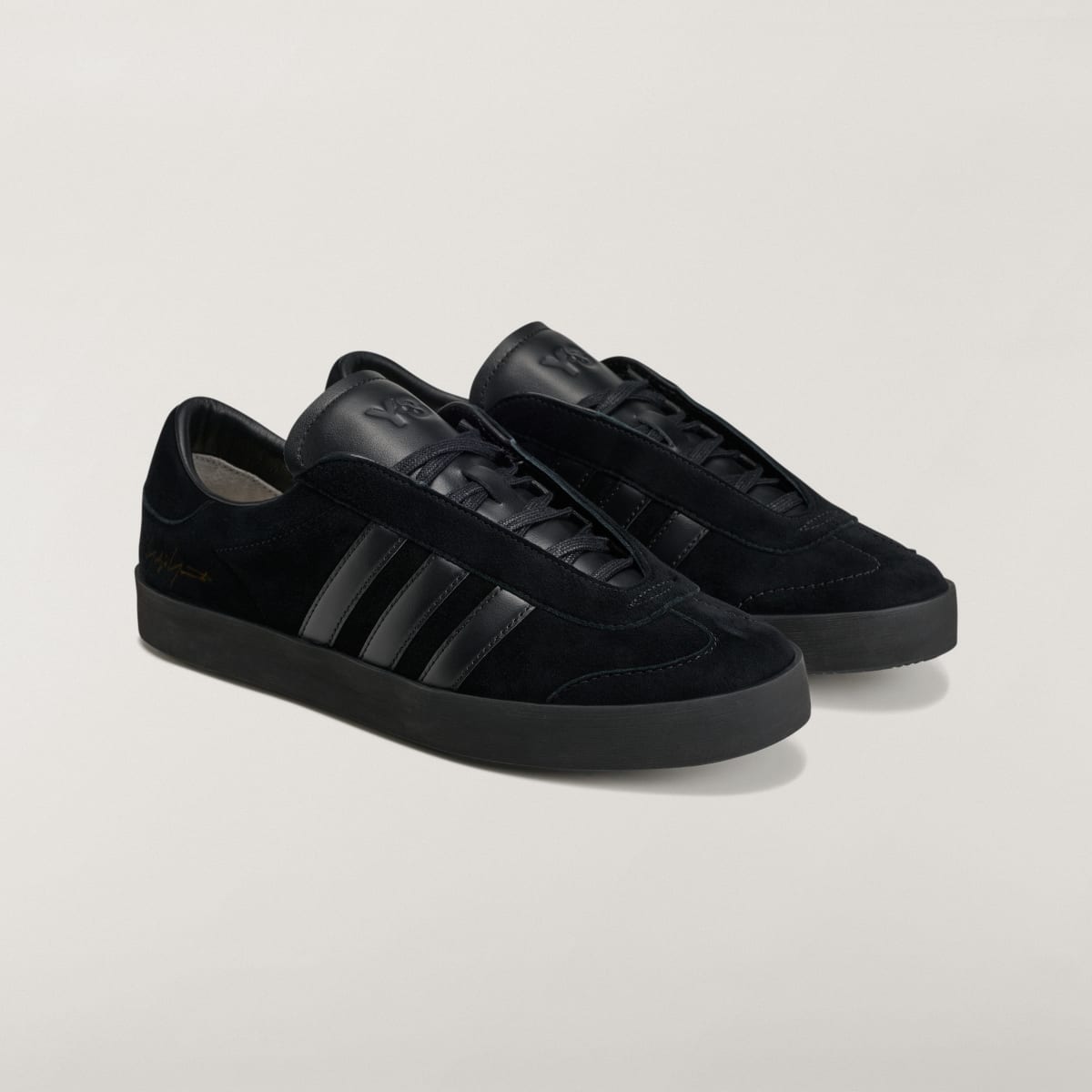 Adidas Men's Y-3 GAZELLE Shoes - Black / Black / Black - Image 4