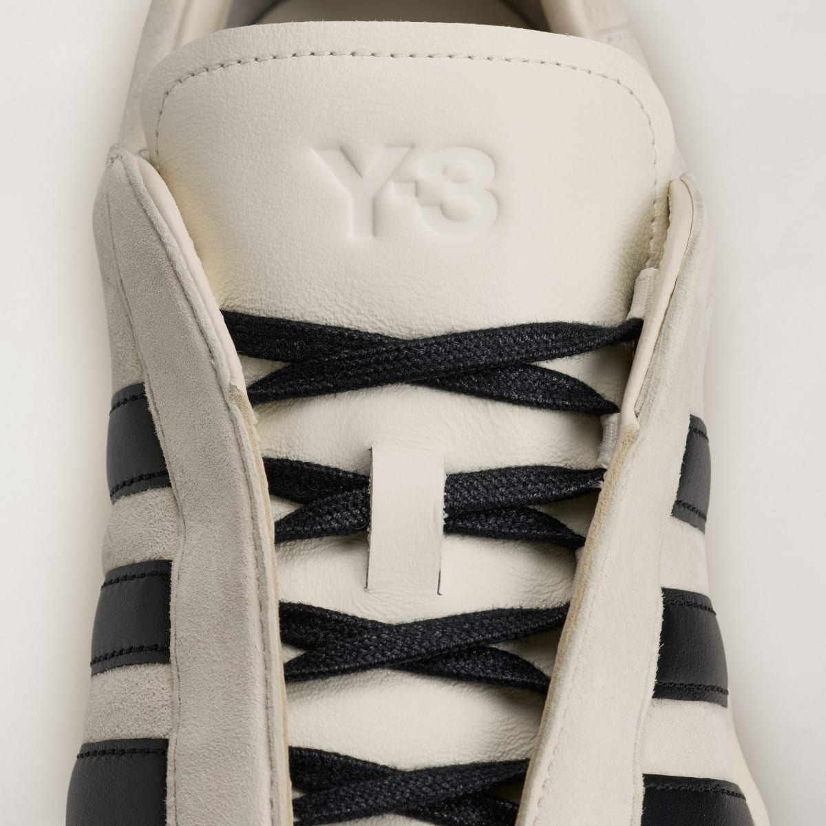 Adidas Men's Y-3 GAZELLE Shoes - Off White / Off White / Black - Image 9