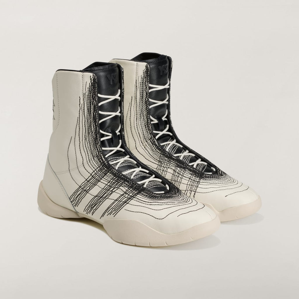 Adidas Women's Y-3 REGU HI Shoes - Off White / Black / Alumina - Image 2