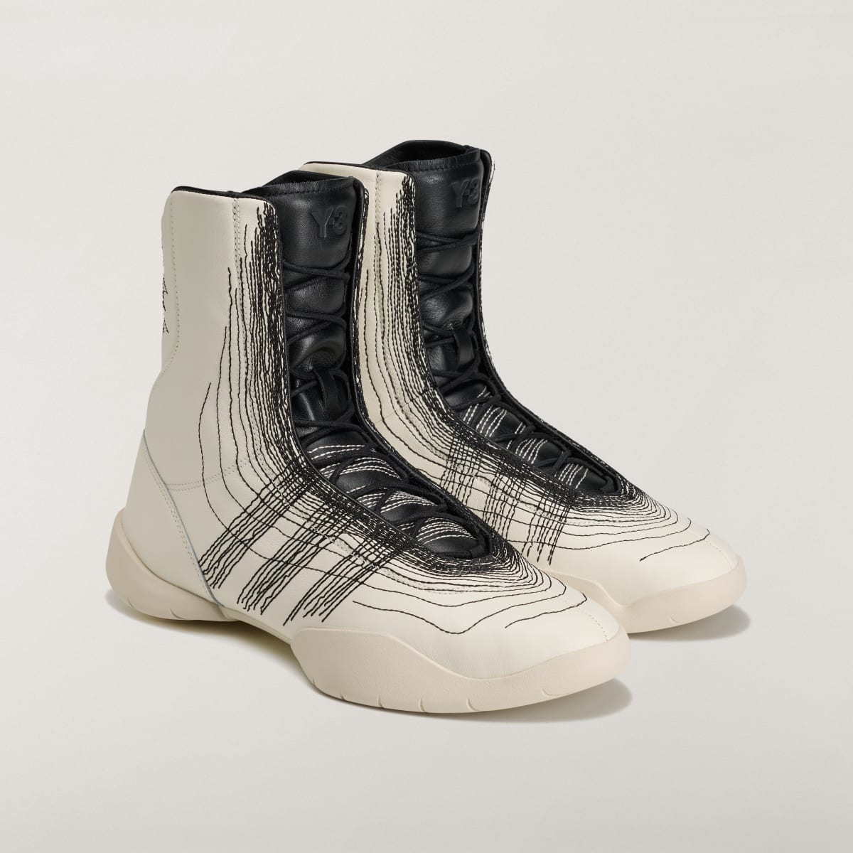 Adidas Women's Y-3 REGU HI Shoes - Off White / Black / Alumina - Image 5