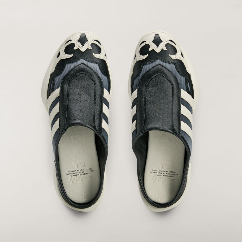 Adidas Men's Y-3 REGU MULE - Black / Off White / Black - Image 2
