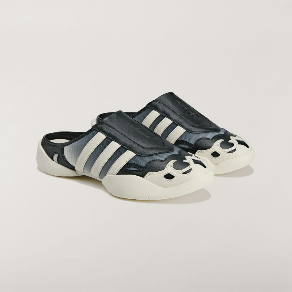 Adidas Men's Y-3 REGU MULE - Black / Off White / Black - Image 4