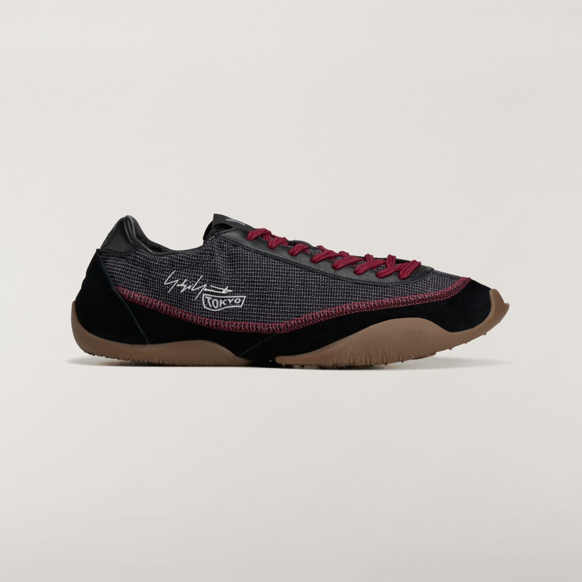 Adidas Women's Y-3 TOKYO WARPED Shoes - Black / Active Maroon / Gum - Image 1