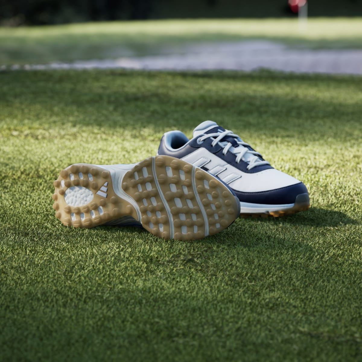 Adidas Women's Zoysia Spikeless Golf Shoes - Collegiate Navy / Cloud White / Crystal Sky - Image 4
