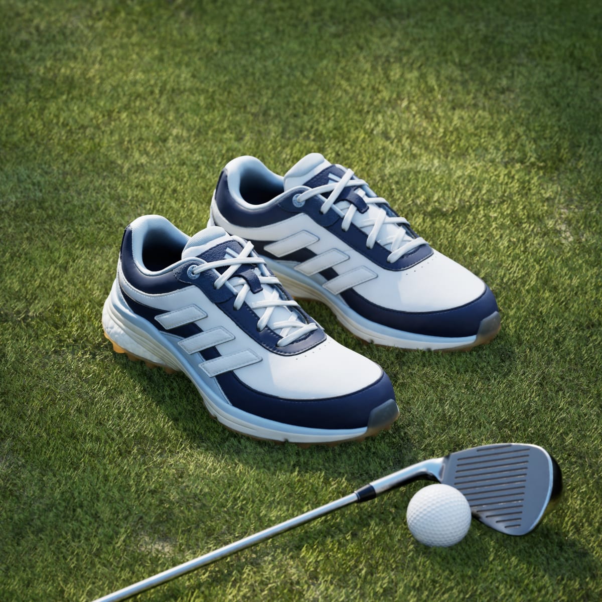 Adidas Women's Zoysia Spikeless Golf Shoes - Collegiate Navy / Cloud White / Crystal Sky - Image 5