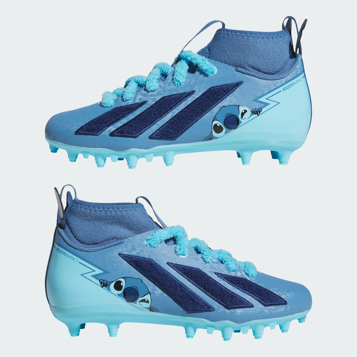 Adidas Kids' adidas Disney Lilo & Stitch Adizero Impact 2 II Kids American Football Cleats - Bright Royal / Team Navy Blue 2 / Lucid Aquamarine - Image 7