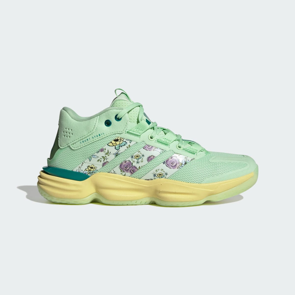 Adidas Women's adidas Disney Princess Court Stabil Indoor Shoes - Green / Green / Equipment Green - Image 1