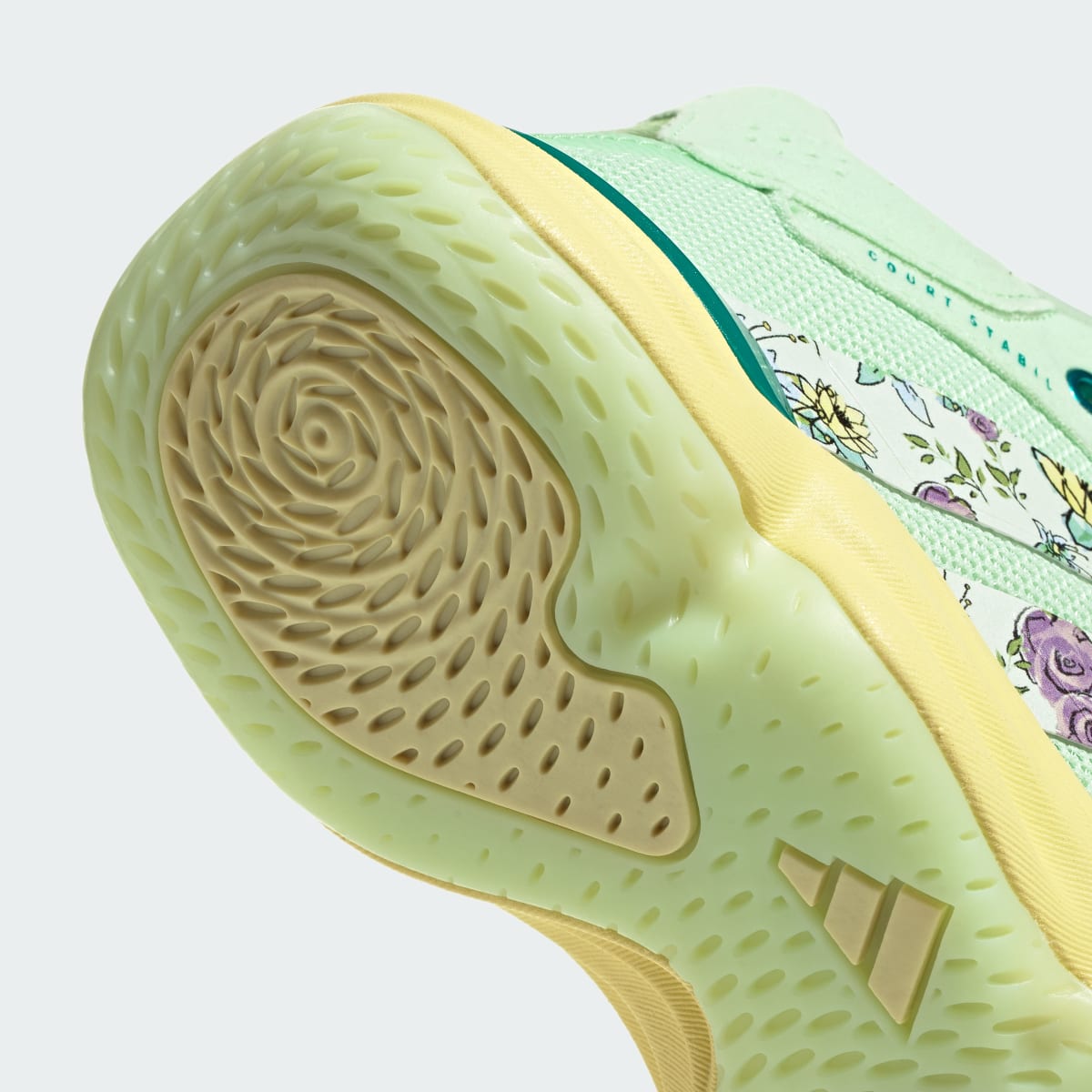 Adidas Women's adidas Disney Princess Court Stabil Indoor Shoes - Green / Green / Equipment Green - Image 8