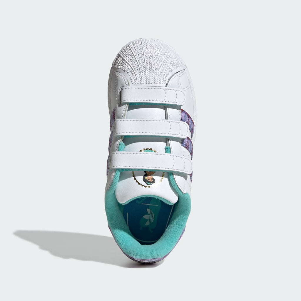 Adidas Kids' adidas Disney Princess SUPERSTAR II COMFORT CLOSURE SHOES - Cloud White / Supplier Colour / Gold Metallic - Image 2