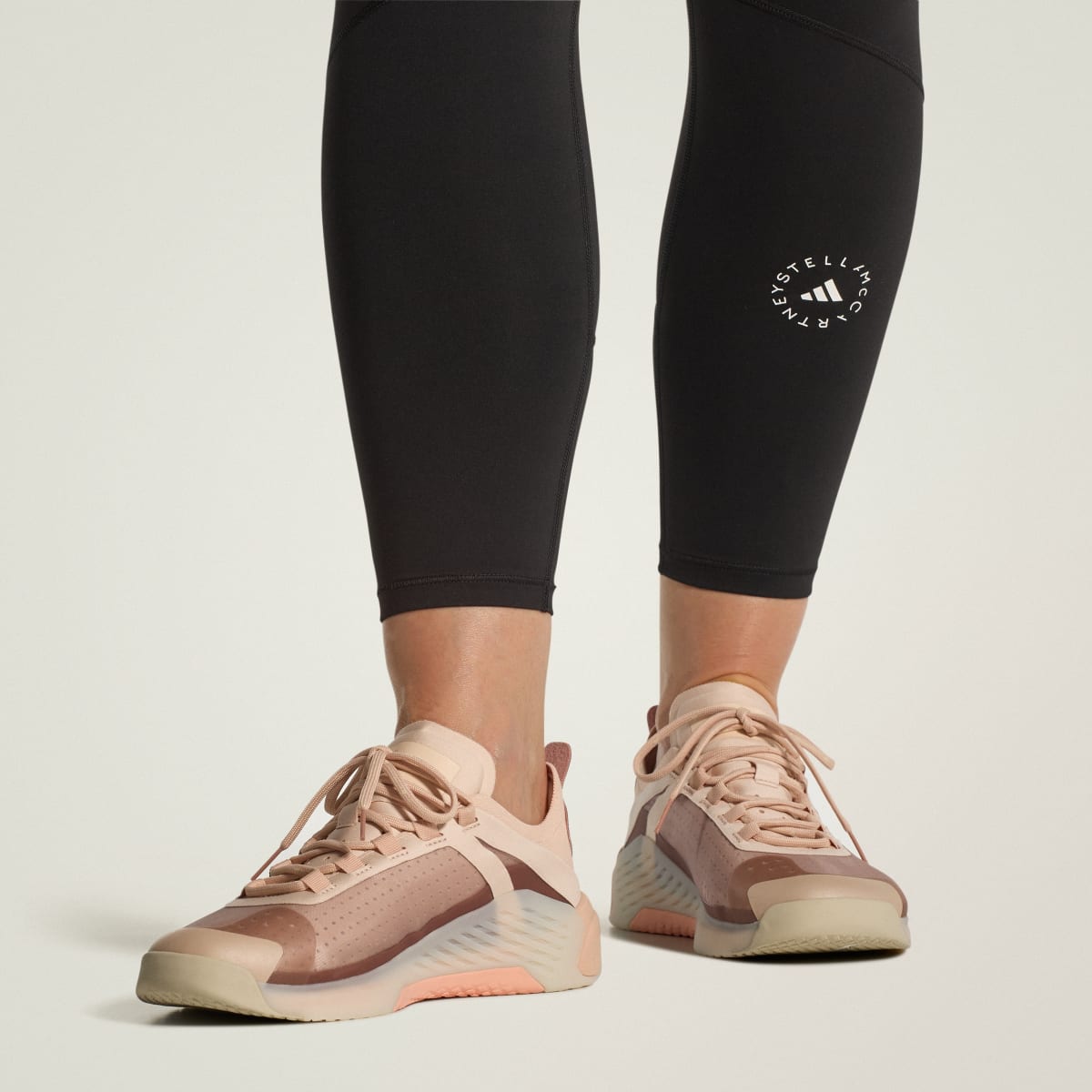 Adidas Women's adidas by Stella McCartney DROPSET 4 Sneaker - Soft Powder / Soft Powder / Brown Mauve - Image 3