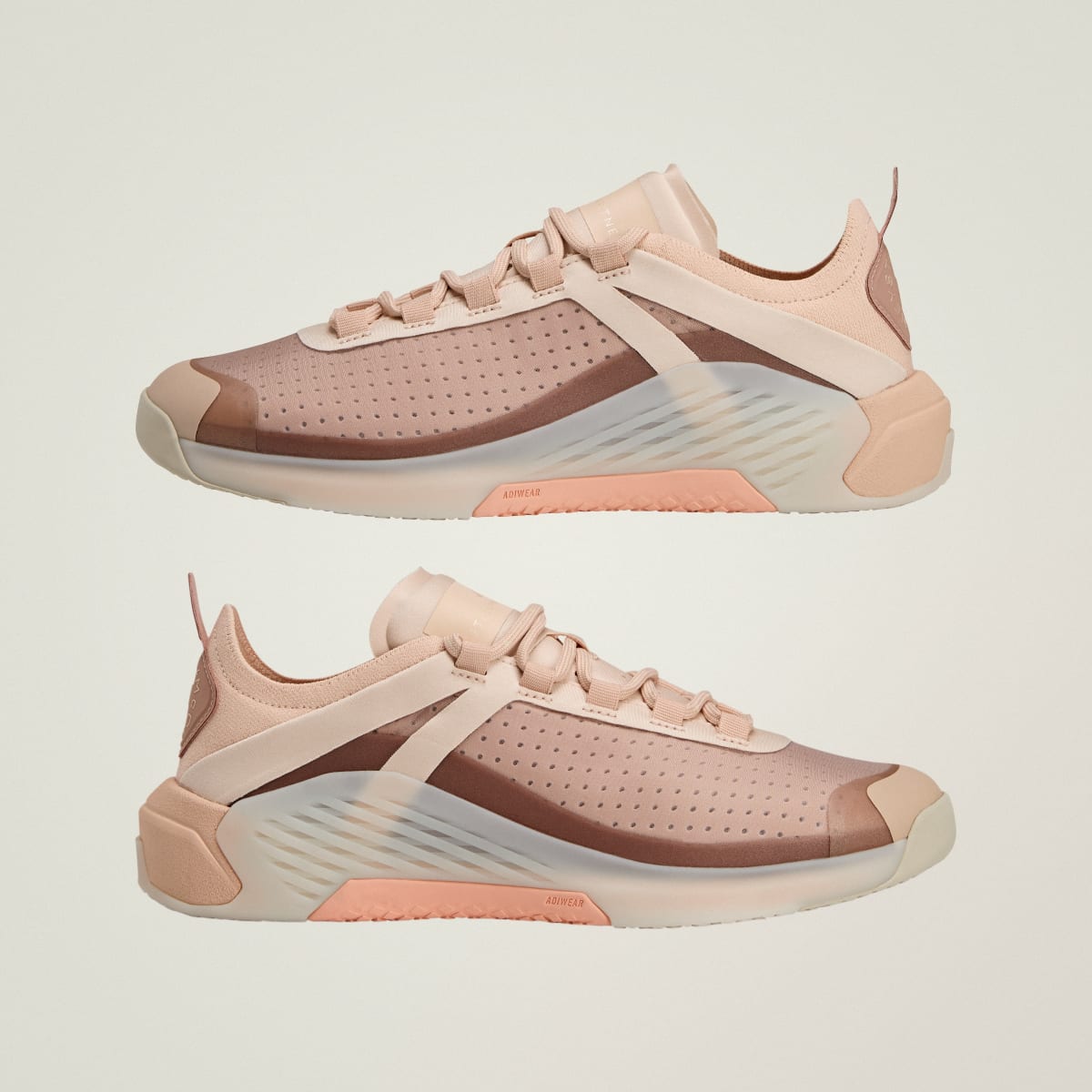 Adidas Women's adidas by Stella McCartney DROPSET 4 Sneaker - Soft Powder / Soft Powder / Brown Mauve - Image 9