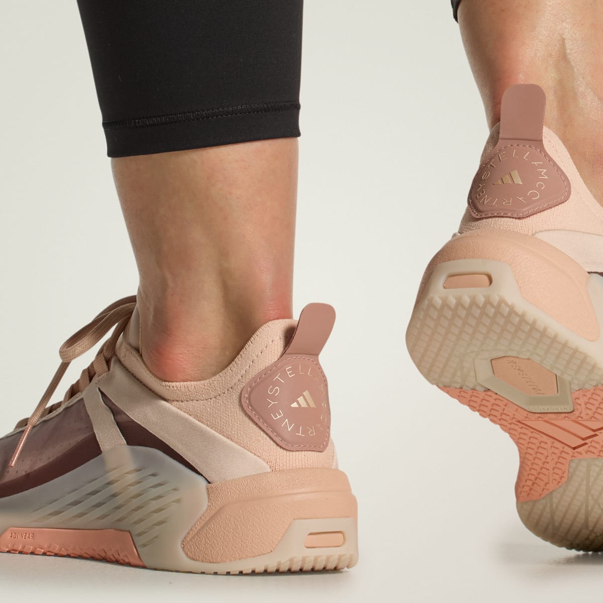 Adidas Women's adidas by Stella McCartney DROPSET 4 Sneaker - Soft Powder / Soft Powder / Brown Mauve - Image 1