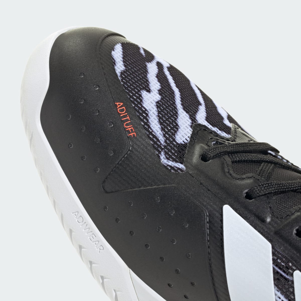 Adidas Men's adizero Ubersonic 5 Tennis Shoes - Core Black / Cloud White / Solar Turbo - Image 7
